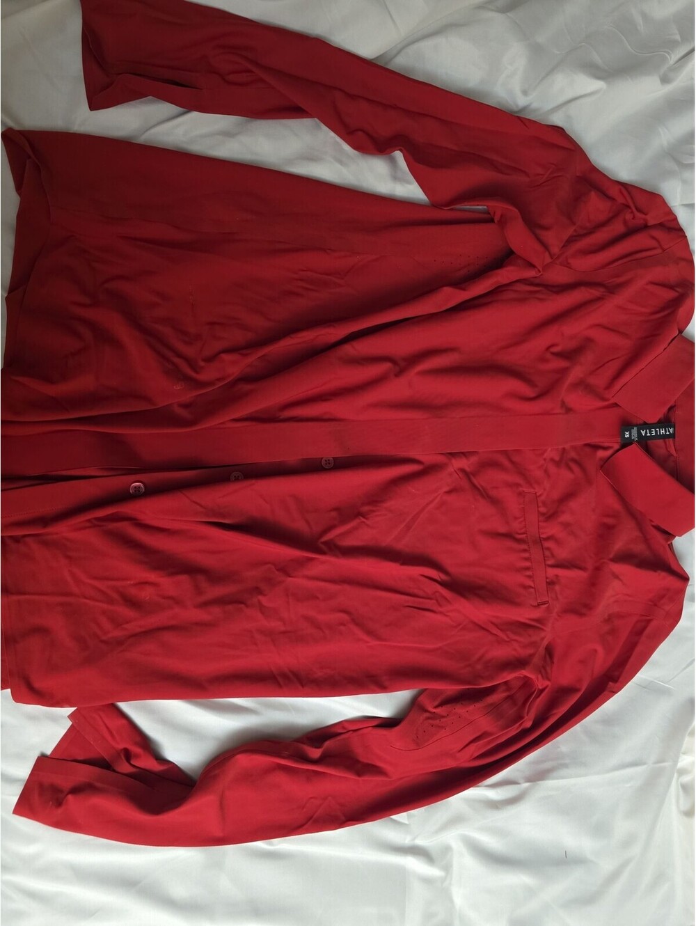 Athleta Red Button-Up Shirt Dress XS